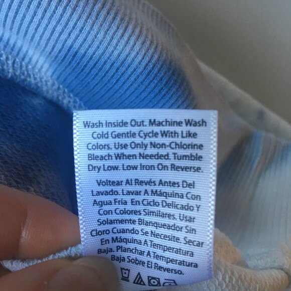 Time and Tru Sweatshirt Womens XXL/20 Blue White Tie Dye Short Sleeve - Picture 8 of 8